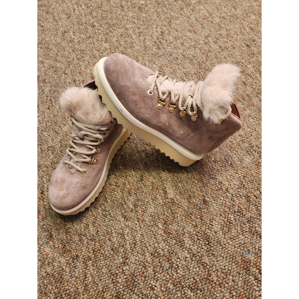 Morelli Italy Suede Faux Fur Winter Hiker Ankle Boots 35 US 5 NWOT